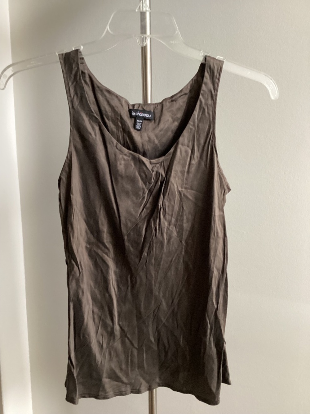 Silk pleated front tank top
